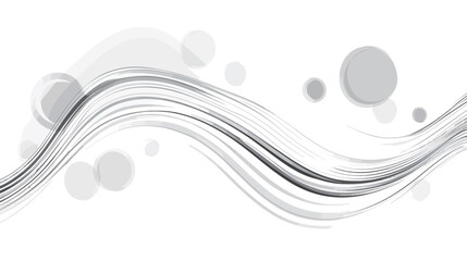 Artistic illustration featuring wavy lines and circles in a harmonious abstract composition, combining fluid motion and geometric shapes, ideal for modern art projects, decorative patterns