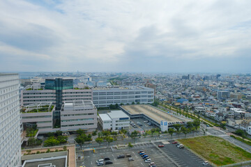 大阪府貝塚市の風景　上空　俯瞰