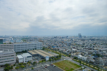 大阪府貝塚市の風景　上空　俯瞰