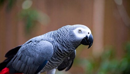 Obraz premium Grey parrot closeup portrait