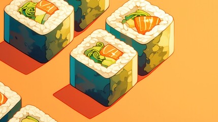 Colorful gaming tiles, vibrant illustrated blocks arranged playfully, suitable for game design or educational themes.