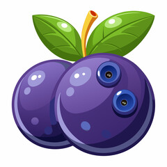 colorful illustration of an acai berry, isolated on white background