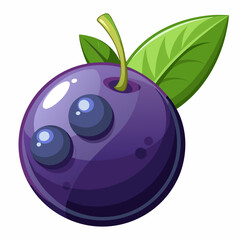 colorful illustration of an acai berry, isolated on white background