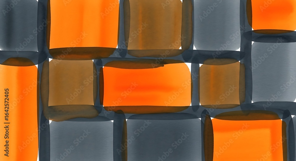 Aufkleber vibrant abstract watercolor blocks in striking orange and charcoal grey create a modern, dynamic vis