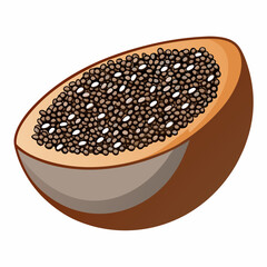 colorful illustration of a chia seeds, isolated on white background