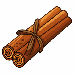 colorful illustration of a cinnamon, isolated on white background