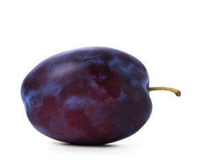 Fresh ripe plum on white background