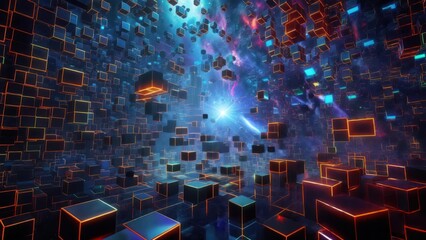 Abstract digital cube space