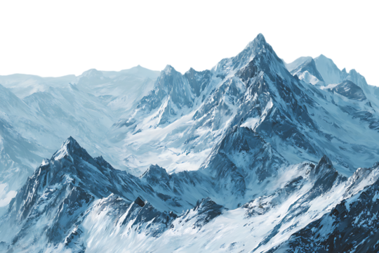 Majestic snow-capped peaks.