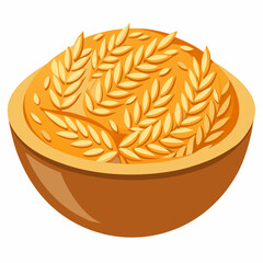 colorful illustration of a oat bran, isolated on white background