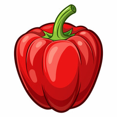 colorful illustration of a pepper paprika, isolated on white background