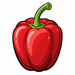 colorful illustration of a pepper paprika, isolated on white background