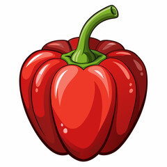 colorful illustration of a pepper paprika, isolated on white background
