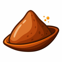 colorful illustration of a pepper powder, isolated on white background