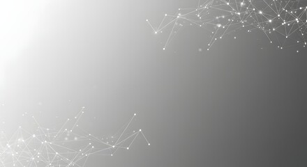 Abstract Plexus Network Connections on Grayscale Gradient Background