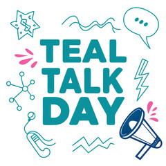 TEAL TALK DAY vector illustration