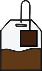 Obraz premium Simple vector art icon of a steeping teabag drink.