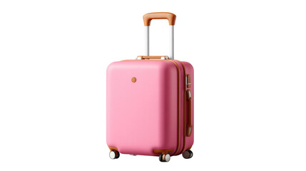 Pink Travel Suitcase: A vibrant pink travel suitcase, a symbol of adventure, rests upright on a surface, suggesting readiness for exciting journeys and exploration.