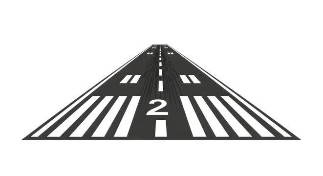3d straight runway isolated on transparent background