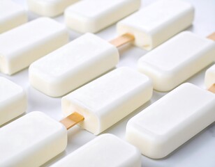 Rows of plain white ice pops