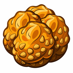 colorful illustration of a tiger nut, isolated on white background