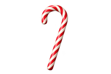 Red and white candy cane rotating on transparent background