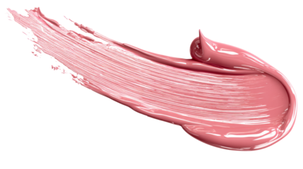 Pink Lip Gloss Smear Swatch on White Isolated PNG