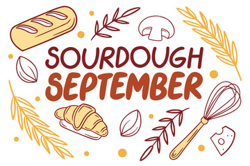 SOURDOUGH SEPTEMBER vector illustration