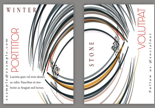 Flyer A4 with Futuristic Colored Abstract Geometric Shape