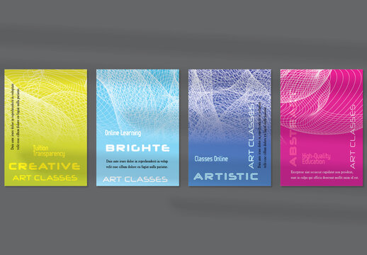 Flyer Layout with Curvy Lines on Bright Gradient Glow