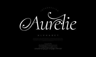 Elegant serif script font with graceful swashes, perfect for wedding invitations, luxury branding