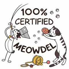 Playful cat and dog with toys playing ball