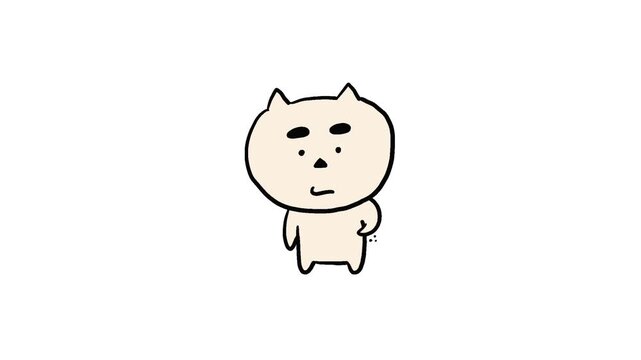 cute funny cat character scratch his body