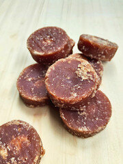 A Close-Up View of Brown Palm Sugar Ingredients