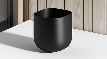 Elegant matte vase centered on white surface photographed with full-frame camera and 50mm lens focus on soft contours and clean lines with even light