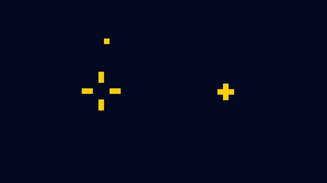 pixel yellow cute sparkling light with dark background