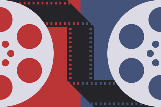 Illustration with film reels