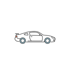 White Sports Car Side Profile Minimalist Line Art Illustration