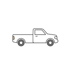 Fototapeta premium Simple Line Drawing of a White Pickup Truck