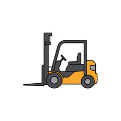 Orange and Gray Forklift Illustration