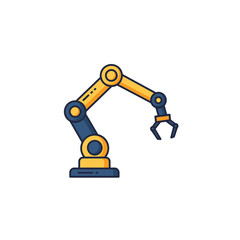 Yellow and Blue Robotic Arm Illustration