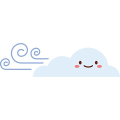Wind Cloud Flat Vector Design