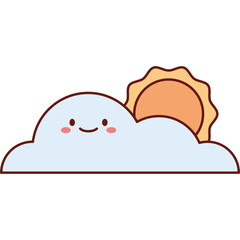 Sunny Cloud Flat Vector Icon