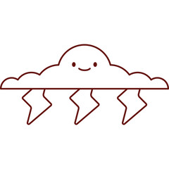 Thunder Cloud Flat Vector Illustration