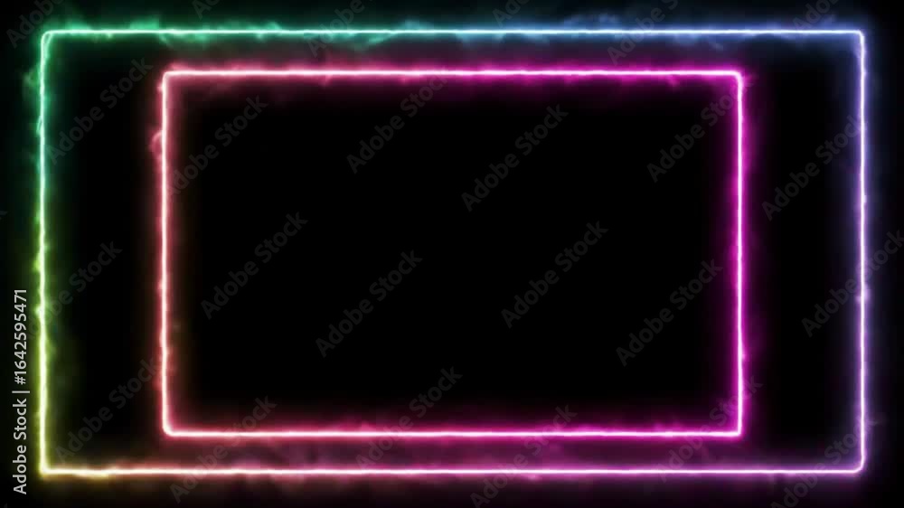 Aufkleber vibrant abstract background with glowing neon light frames creating a futuristic and energetic visua