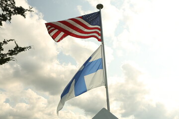 American flag and Finnish Flag