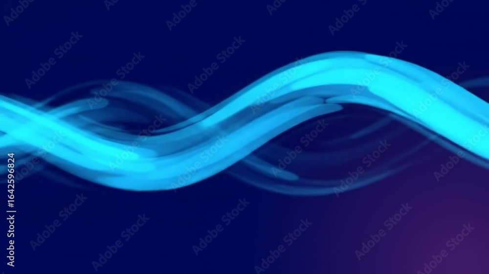 Aufkleber dynamic blue and cyan abstract waves flow across a dark background, creating a modern and energetic 