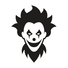 Clown Mask vector silhouette illustration isolated on white background