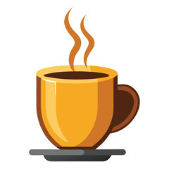 Coffee or Tea Cup Mug with Steam Evaporation – Minimal Hot Beverage Vector