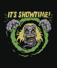 It's showtime skull helloween design